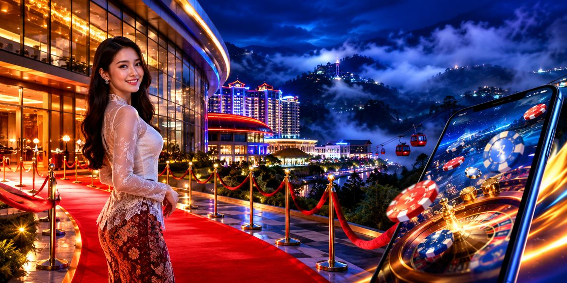 Pemain mengakses kasino mudah alih 289 di Genting Highlands Malaysia dengan telefon pintar